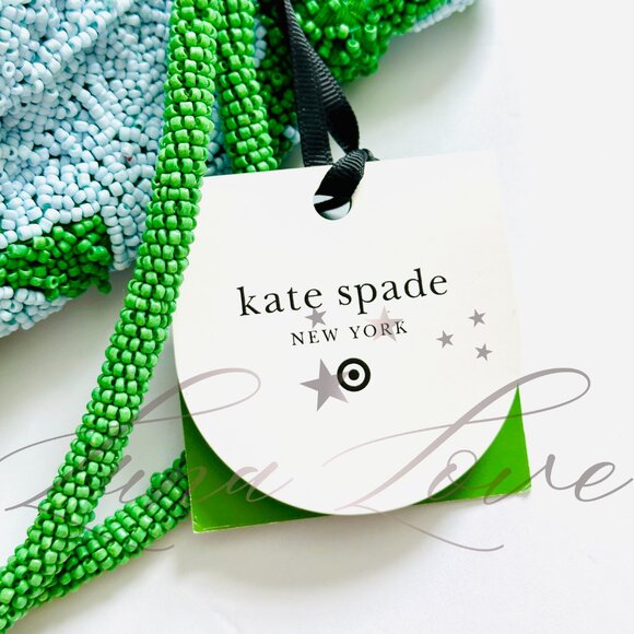 KATE SPADE New York x Target Beaded Classic Rose Drawstring Bucket In Green NWT - Picture 11 of 12